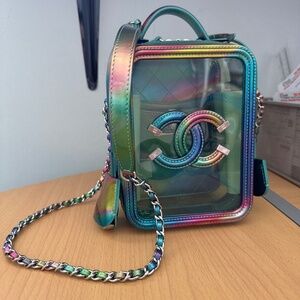 Chanel 2020 Rainbow PVC Vertical Filigree Vanity Case w/ Tags